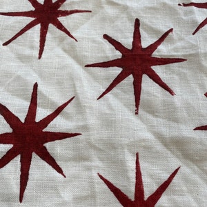 STAR  || Indian Hand Block Print Fabric, Indian Linen Fabric, Block Print Fabric, Designer Floral Printing Fabric, Upholstery fabric
