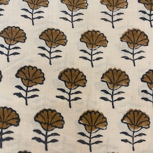 Stampa a blocchi a mano, stampa floreale, tessuto di cotone morbido, tessuto floreale moderno tessuto tessuto stampa indiano tessuto abito da donna, tessuto Home Decor,