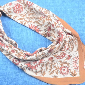 Amara 100% Soft Cotton Bandanas  Neck Scarf Boho  Cotton hand made Bandana  Neckerchief Square Scarf gift handkerchief block print Bandana
