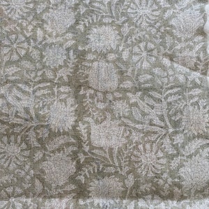 58&quot; inches Indian Hand Block Print Fabric, Indian Linen Fabric, Block Print Fabric, Designer Floral Printing Fabric, Upholstery fabric,