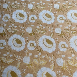 58" inches Hand Block Printed Linen Fabric , Home Decor Best Linen Fabric for decor, pillows ,upholstery, curtain