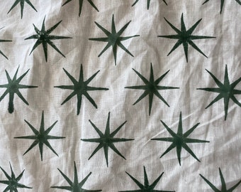 STAR || Indian Hand Block Print Fabric, Indian Linen Fabric, Block Print Fabric, Designer Floral Printing Fabric, Upholstery fabric, Pillow