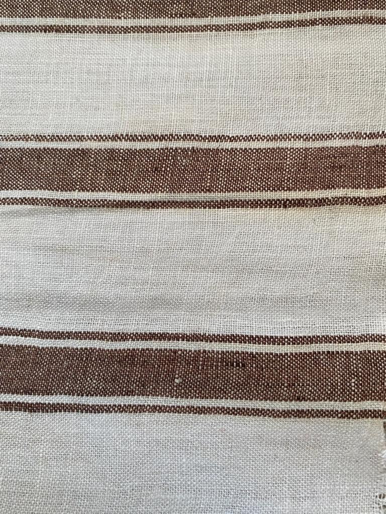 Browne  and white   Ticking Stripe Upholstery Fabric//Stripe Upholstery Fabric// Browne and white  Fabric by the Yard, Pillow cover