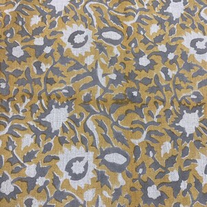 58" inches Hand Block Printed Linen Fabric , Home Decor Best Linen Fabric for decor, pillows ,upholstery, curtain