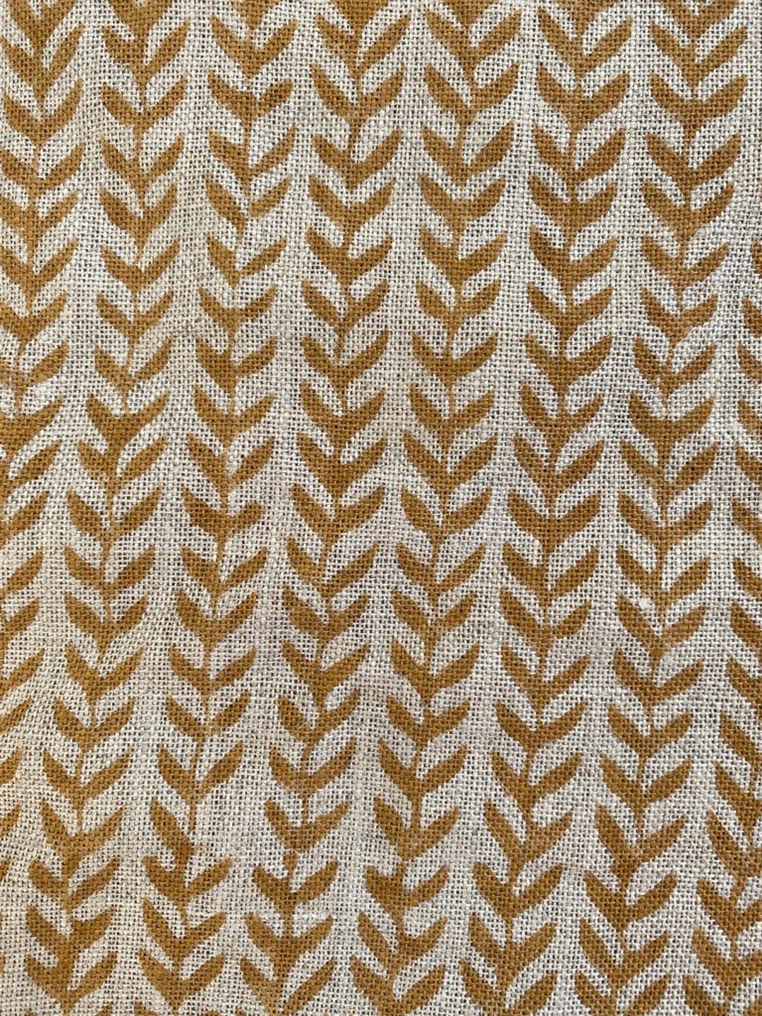 Block Print Handloom Linen Fabric Linen Fabric Flower Tan Colour ,hoem ...