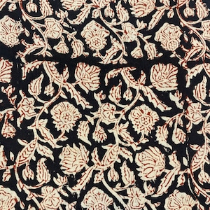 Beautiful Hand Block Printed Fabric, Cotton Fabric, Indian Fabric, fabric by yard, Block Printed Cotton womens clothing