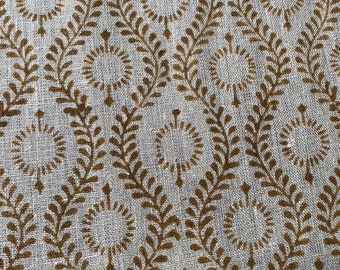 Sahara Motiv Handloom Leinen Stoff Leinenstoff Blumen Senf Farbe Polsterstoff, Kissenbezug, Dicker Leinenstoff