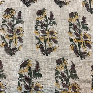 TREE//Indian Hand Block Print Fabric, Indian Linen Fabric, Block Print Fabric, Designer Floral Printing Fabric, Upholstery fabric,