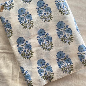 Mughal Flower Block Print, indian cotton, Hand stamped printing, by the yard, Indian Fabric, Upholstery Fabric , sewing and quilting fabric