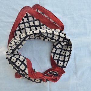 Bandana Scarf Hand Block Print Natural Dye, Handmade,block Print, Natural Colours,Block Print,Organic Colours,Organic Cotton.