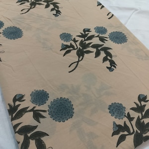 Beautiful Hand Block Printed Fabric, Cotton Fabric, Indian Fabric, fabric by yard, Block Printed Cotton womens clothing