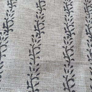 VIVVAN//Block Print  Handloom Linen Fabric  Heavy Linen Fabric, Upholstery fabric ,pillow cover ,home décor Grey  Colour