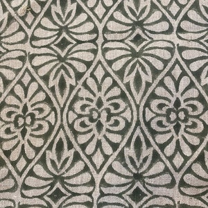 WALLER // Tela india con estampado de bloques a mano, tela de lino india, tela con estampado de bloques, tela con estampado floral de diseñador, tela para tapicería, almohada