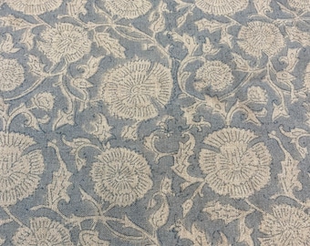 TESSA//Hand Block Printed Linen Fabric , Home Decor Best Linen Fabric for decor, pillows ,upholstery, curtain