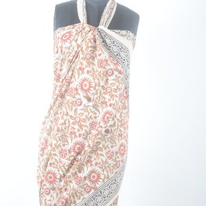 Cotton Block Print Scarf, Owl Scarf,  Valentines Day Gift, Women Sarong, Pareo,  Print Scarf, Cotton Scarf Wrap, Owl Scarf Valentines Scarf