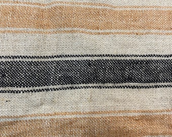 Brauner und Schwarzer Inlett-Streifen-Polsterstoff // Gestreifter Polsterstoff // Brauner und schwarzer Stoff, lose Ware, Kissenbezug