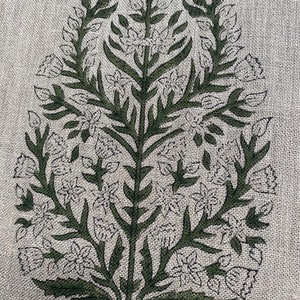 HENGREYY//Flower Heavy linen fabric designer Indian hand block print heavy fabric pillowcases thick linen upholstery block printing art tabl