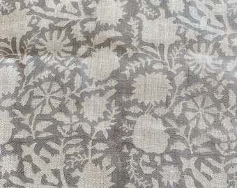 ALVISH// Tela india con estampado de bloques a mano, tela de lino india, tela con estampado de bloques, tela con estampado floral de diseñador, tela para tapicería,