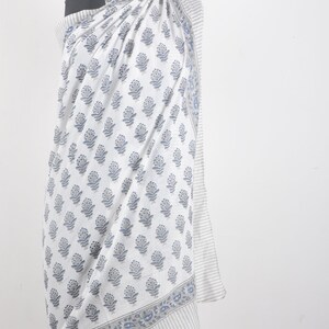 Block Print Scarves, Indian Cotton Sarong, Decorative Handmade Cotton, Beach Pareo, Printed Sarong, Organic cotton sarong, natural colour