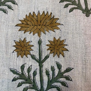 Handloom linen fabric designer indian hand block print heavy fabric pillowcases thick linen upholstery block printing art table cover