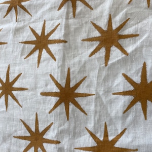 STAR || Indian Hand Block Print Fabric, Indian Linen Fabric, Block Print Fabric, Designer Floral Printing Fabric, Upholstery fabric,