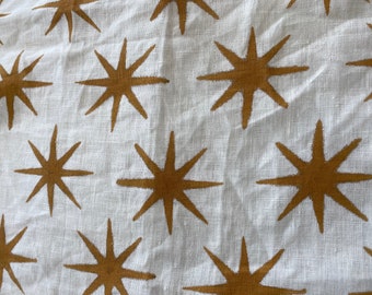 STAR || Indian Hand Block Print Fabric, Indian Linen Fabric, Block Print Fabric, Designer Floral Printing Fabric, Upholstery fabric,