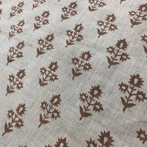 KEYY//Tissu à imprimé floral en lin, au mètre, pour taie d'oreiller, pour nappe, lin épais tissé à la main pour le rembourrage