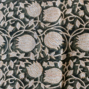 58&quot; inches Indian Hand Block Print Fabric, Indian Linen Fabric, Block Print Fabric, Designer Floral Printing Fabric, Upholstery fabric,
