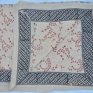 Block Print Scarves, Indian Cotton Sarong, Decorative Handmade Cotton, Beach Pareo, Printed Sarong, Organic cotton sarong, natural colour