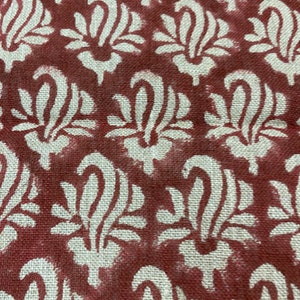 RIYAAN// Indian Hand Block Print Fabric, Indian Linen Fabric, Block Print Fabric, Designer Floral Printing Fabric, Upholstery fabric,