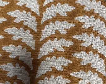 Block Print Fabric, Floral Print Linen, By the yards, Pillow Cover Fabric, For Table Cloth, Hand Woven Thick Linen Fabric For Upholstery