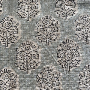 PREETI//Block Print  Handloom Linen Fabric Upholstery Fabric, Pillow Cover Fabric, Curtains ,Craft Use Fabric