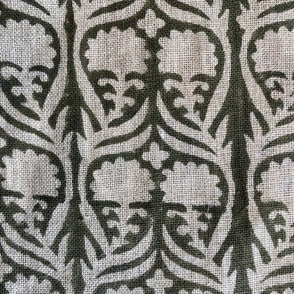 AUDRA// Indian Hand Block Print Fabric, Indian Linen Fabric, Block Print Fabric, Designer Floral Printing Fabric, Upholstery fabric,