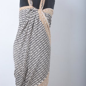 Block Print Scarves, Indian Cotton Sarong, Decorative Handmade Cotton, Beach Pareo, Printed Sarong, Organic cotton sarong, natural colour