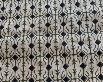 58" inches Indian Hand Block Print Fabric, Indian Linen Fabric, Block Print Fabric, Designer Floral Printing Fabric, Upholstery fabric,