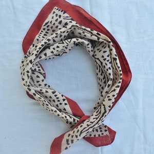 Bandana Scarf Hand Block Print Natural Dye, Handmade,block Print, Natural Colours,Block Print,Organic Colours,Organic Cotton.
