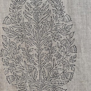 Flower Heavy linen fabric designer Indian hand block print heavy fabric pillowcases thick linen upholstery block printing art table