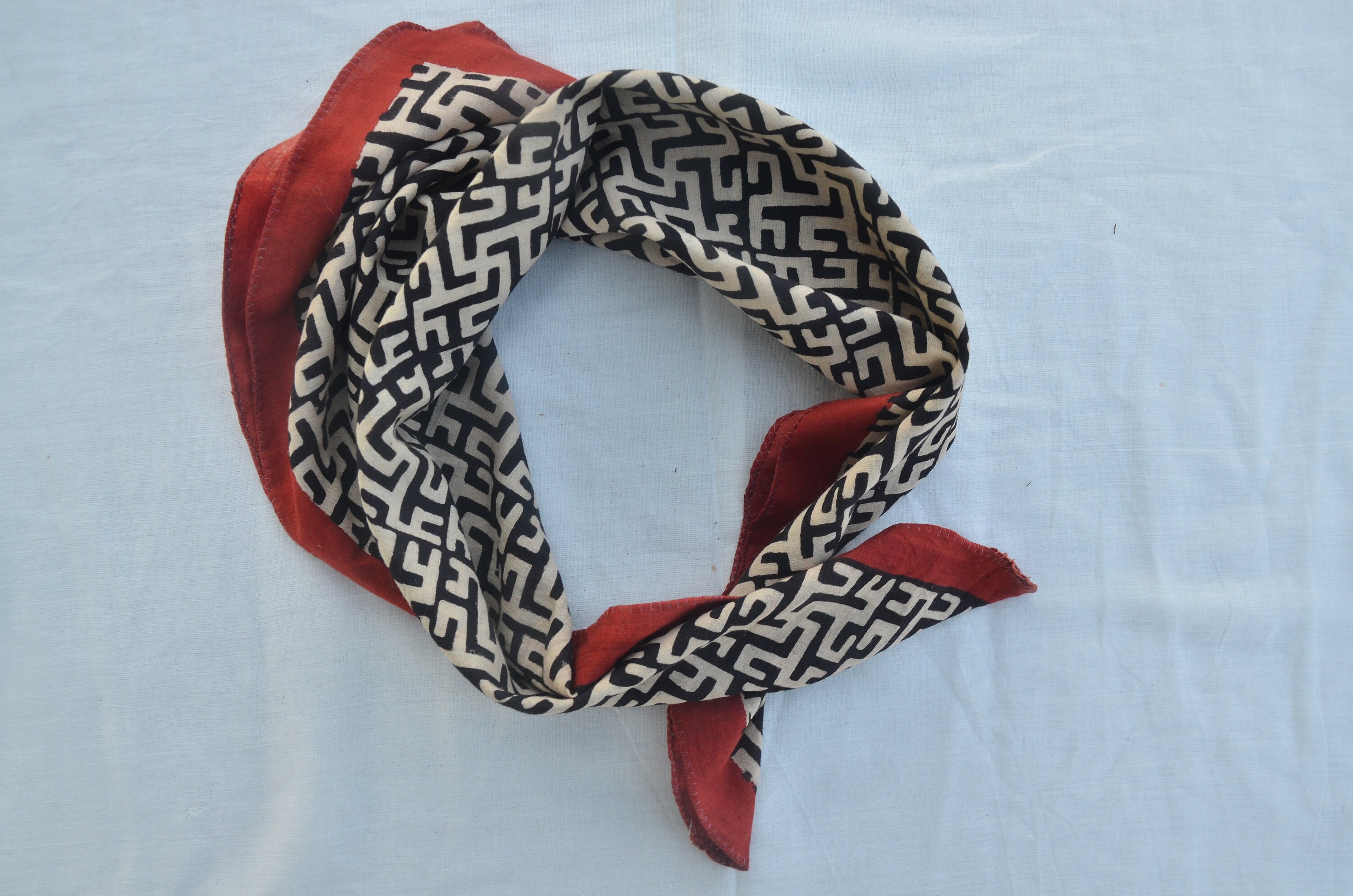 Bandana Scarf Hand Block Print Natural Dye, Handmade,block Print, Natural Colours,Block Print,Organic Colours,Organic Cotton.