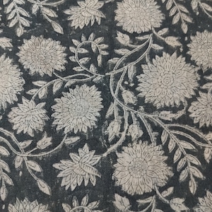 GOLLA PATTI//Indian Hand Block Print Fabric, Indian Linen Fabric, Block Print Fabric, Designer Floral Printing Fabric, Upholstery fabric,