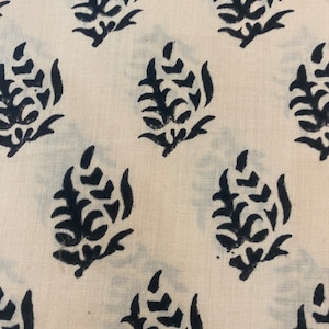 Hand block print, floral print, soft cotton fabric, Fabric modern floral fabric Indian print fabric womens dress fabric, Home Decor Fabric,