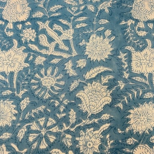 Hand Block Druck, Blumendruck, weicher Baumwollstoff, Stoff moderne Blumen Stoff indischer Druck Stoff Frauen Kleid Stoff, Home Decor Stoff,