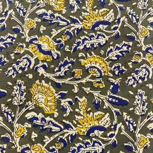 Beautiful Hand Block Printed Fabric, Cotton Fabric, Indian Fabric, fabric by yard, Block Printed Cotton womens clothing