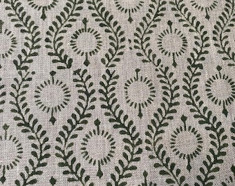 Sahara Motiv Handloom Leinen Stoff Leinenstoff Blumen Olive grüne Farbe Möbelstoff, Kissenbezug, Dicker Leinenstoff
