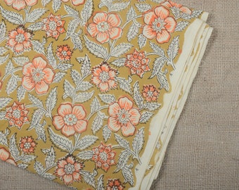 Indian Block Print, indian cotton, Hand stamped printing, by the yard, Indian Fabric, Peace Block Print Fabric, sewing and quilting fabric