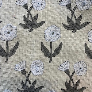Handloom linen fabric designer indian hand block print heavy fabric pillowcases thick linen upholstery block printing art table cover