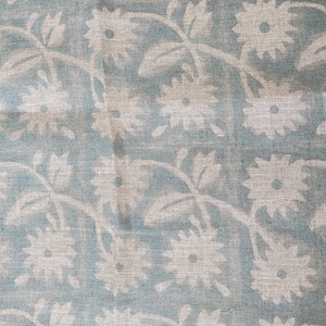ALOFSH // Tela india con estampado de bloques a mano, tela de lino india, tela con estampado de bloques, tela con estampado floral de diseñador, tela para tapicería, almohada