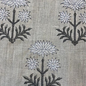 ANNALISE//Handloom linen fabric designer indian hand block print heavy fabric pillowcases thick linen upholstery block printing art table