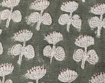FLAYY // Indian Hand Block Print Fabric, Indian Linen Fabric, Block Print Fabric, Designer Floral Printing Fabric, Upholstery fabric,