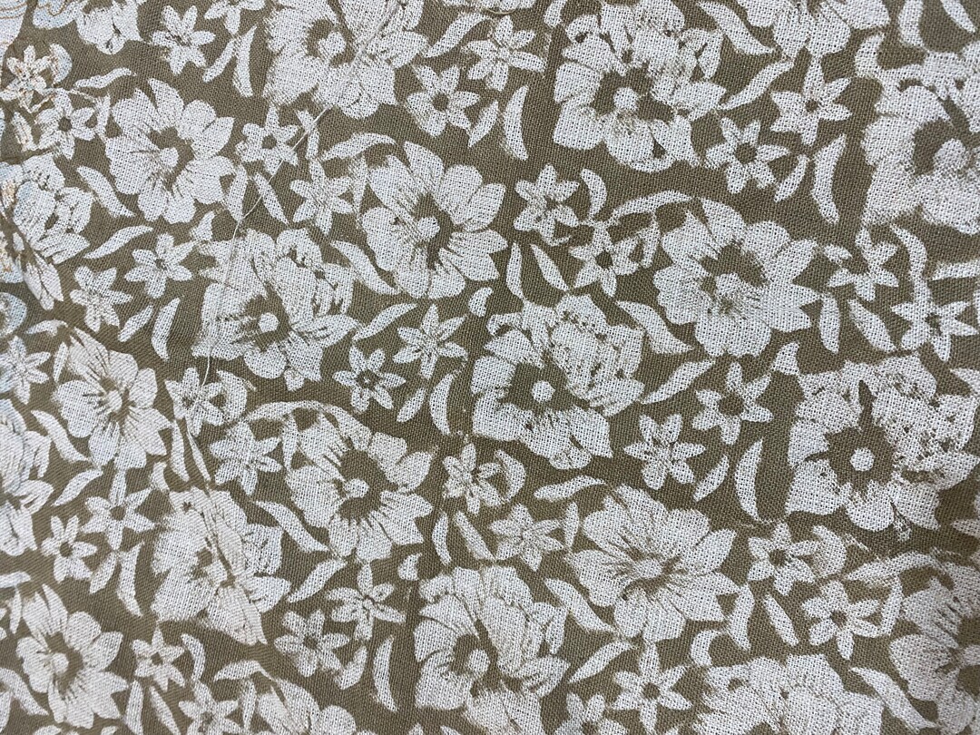 AMARA// Block Print Floral Linen Fabric, Modern Home Decor, Pillow ...