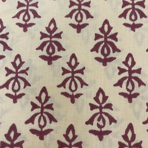 Hand Block Druck, Blumendruck, weicher Baumwollstoff, Stoff moderne Blumen Stoff indischer Druck Stoff Frauen Kleid Stoff, Home Decor Stoff,